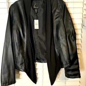 NWT Lane Bryant Genuine Leather open drape front sz. 16